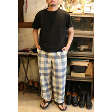 画像をギャラリービューアに読み込む, Porter Classic H/W INDIGO CHECK EASY PANTS ポータークラシック H/W インディゴチェックイージーパンツ（BLUE）（LIGHT BLUE）[PC-010-3933]
