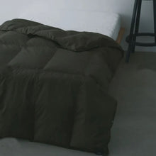 Load image into Gallery viewer, TAION タイオン ルームダウン 超軽量 800FP 羽毛布団 クッションカバー付き（セミダブルサイズ〜）（BLACK-BOA）[TAION-H210W145-DIC]
