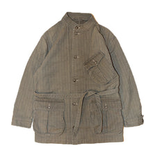 将图片加载到图库查看器，Porter Classic FADED STRIPE MOTORCYCLE JACKET ポータークラシック フェードストライプ モーターサイクルジャケット（GRAY）[PC-003-3545]
