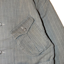 将图片加载到图库查看器，Porter Classic FADED STRIPE MOTORCYCLE JACKET ポータークラシック フェードストライプ モーターサイクルジャケット（GRAY）[PC-003-3545]
