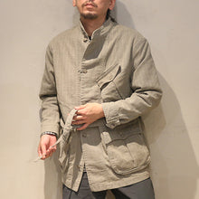 将图片加载到图库查看器，Porter Classic FADED STRIPE MOTORCYCLE JACKET ポータークラシック フェードストライプ モーターサイクルジャケット（GRAY）[PC-003-3545]

