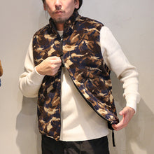 将图片加载到图库查看器，TAION タイオン ミリタリー リバーシブル ハイネック ダウンベスト（BLACK×PAINT）[R002BML]
