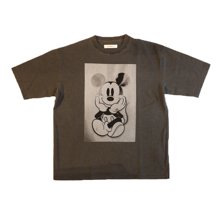 JOHNBULL MICKEY MOUSE - Photo like Print Tシャツ（チャコールグレー
