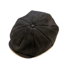 Load image into Gallery viewer, Porter Classic PIN STRIPE LINEN COTTON CASQUETTE ポータークラシック ピンストライプ リネン コットン キャスケット（BLACK）[PC-021-4005]
