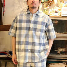 画像をギャラリービューアに読み込む, Porter Classic H/W INDIGO CHECK BEAT WRITER SHIRT ポータークラシック H/W インディゴチェックビートライターシャツ（BLUE）（LIGHT BLUE）[PC-010-3932]
