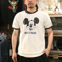 Load image into Gallery viewer, JOHNBULL MICKEY MOUSE ／ RINGER Tシャツ （ホワイト）[JT262C16]
