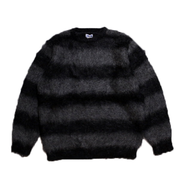 CWORKS Right Border シーワークス ライト ボーダー モヘア ニット（BLACK×GRAY）[CWKN001] – TSUGU