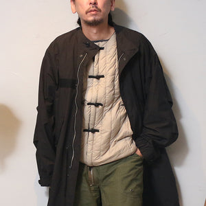 TAION MILITARY ZIP VNECK DOWN VEST &lt;MILITARY LINE&gt;