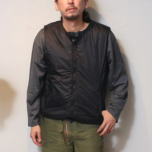 TAION MILITARY ZIP VNECK DOWN VEST &lt;MILITARY LINE&gt;