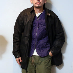 TAION MILITARY ZIP VNECK DOWN VEST &lt;MILITARY LINE&gt;