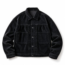 将图片加载到图库查看器，Porter Classic CORDUROY SHORT JACKET ポータークラシック コーデュロイ ショートジャケット（BLACK）[BFA-P-018-4132]

