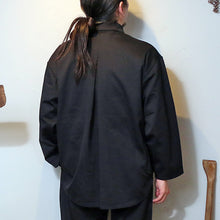 将图片加载到图库查看器，Porter Classic FRENCH JERSEY SHIRT JACKET ポータークラシック フレンチ ジャージ シャツジャケット（BLACK）[PC-006-3339]
