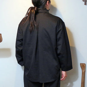 Porter Classic FRENCH JERSEY SHIRT JACKET ポータークラシック フレンチ ジャージ シャツジャケット（BLACK）[PC-006-3339]