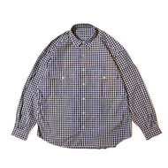 Porter Classic - ROLL UP GINGHAM CHECK SHIRT Porter Classic Roll Up Gingham Check Shirt - NAVY [PC-016-1544]
