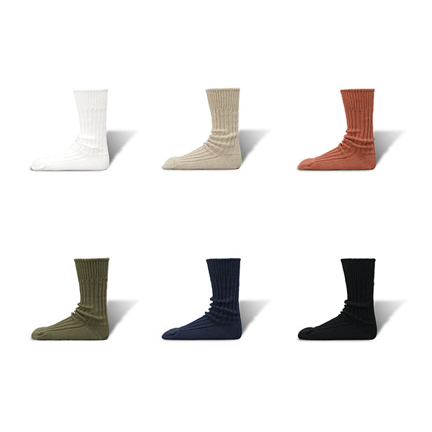 DECKA QUALITY SOCKS Organic Ribbed Socks デカ クオリティーソックス （White）（Heather Beige）（Terracotta）（Olive）（Navy）（Black）[ORG-01]