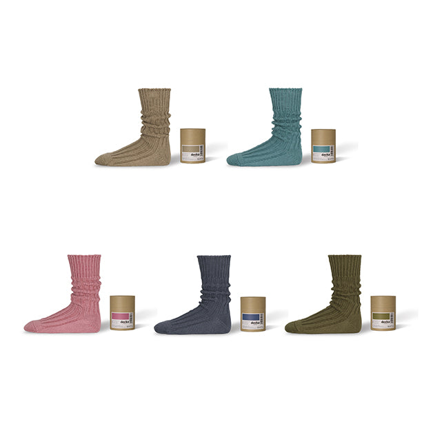 DECKA QUALITY SOCKS Cased Heavyweight Plain Socks -3rd Collection- デカ クオリティーソックス （Beige）（Cadetblue）（Flamingo）（Stone）（Olive）[de-01-3]