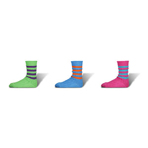 DECKA QUALITY SOCKS Heavyweight Socks Stripes Crazy Color デカ クオリティーソックス （Green × Purple）（Blue × Orange）（Pink × Turquoise）[de-29-2]