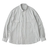 Porter Classic - ROLL UP GINGHAM CHECK SHIRT Porter Classic Roll Up Gingham Check Shirt - NAVY [PC-016-1544]