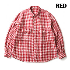 Porter Classic ROLL UP LINEN GINGHAM CHECK SHIRT ポーター