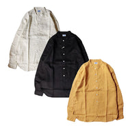 CWORKS Brooklyn Linen by FINE CREEK - band collar shirt - シーワークス ブルックリン（yellow）（black）（white）[CWST010]