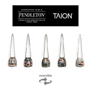 TAION × PENDLETON タイオン × ペンドルトン リバーシブル ストリングバッグ （BEIGE）（BLACK）（D/OLIVE）（NAVY）（OFF WHITE）[PDT-TON-223010］