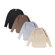 C-WORKS Clifford シーワークス ワッフル ロングスリーブ Tシャツ（White）（Gray）（Brown）（Black）[CWCU001]