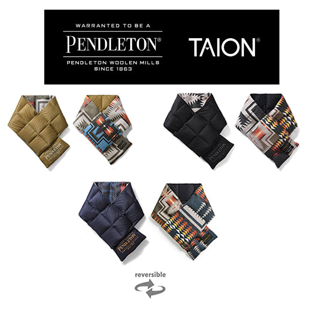 TAION × PENDLETON TAION × Pendleton 双面羽绒围巾（米色）（黑色）（海军蓝）[PDT-TON-223006]