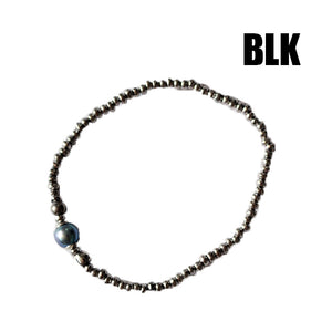 Sunku PEARL/SILVER BRACELET Sunku Pearl/Silver Bracelet (WHT) (BLK) [SK-322]
