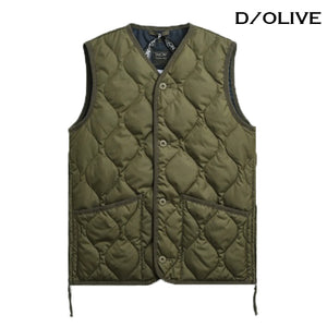 TAION MILITARY ZIP VNECK DOWN VEST ＜MILITARY LINE＞ - タイオン ミリタリー Vネックダウンベスト ＜ミリタリーライン＞（BLACK）（CAMEL）（D/OLIVE）[TAION-001BML-1]