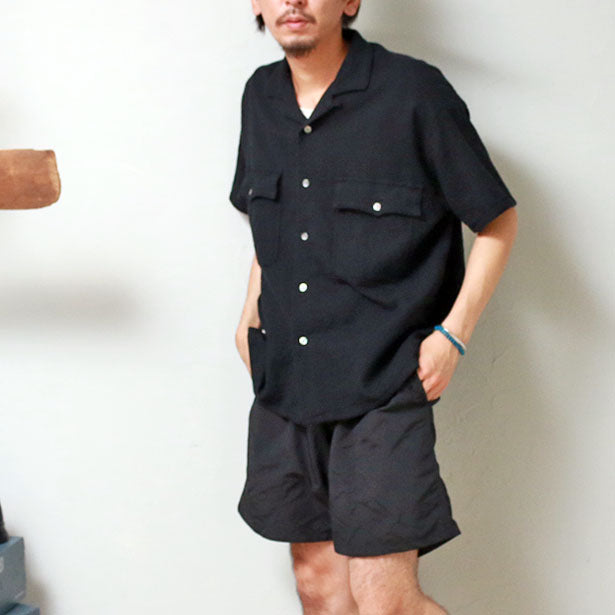 ダブル／ミストブルー 最終Porter Classic KEROUAC SHIRT BLACK