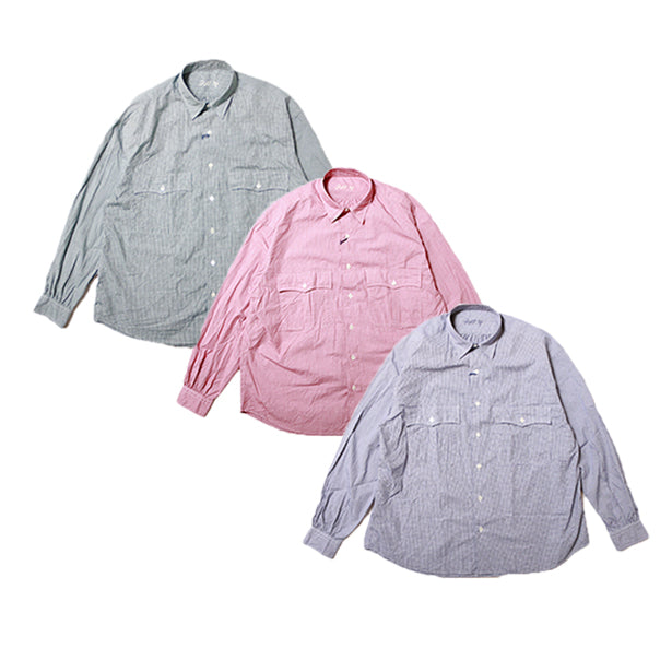 Porter Classic - ROLL UP NEW GINGHAM CHECK SHIRT ポータークラシック  ロールアップニューギンガムチャックシャツ （NAVY）（RED）（OLIVE）[PC-016-2213]