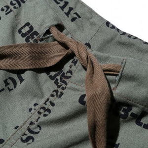 JOHN GLUCKOW Windproof Shorts in Stencil Fabric Olive [JG52325]