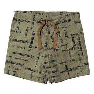 JOHN GLUCKOW Windproof Shorts in Stencil Fabric Olive [JG52325]