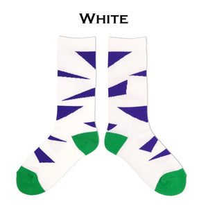 DECKA QUALITY SOCKS BY BRÚ NA BÓINNE - Pile Socks / Triangles Deca Quality Socks Pile Socks (white) (orange) (blue) [BNB x de-27]