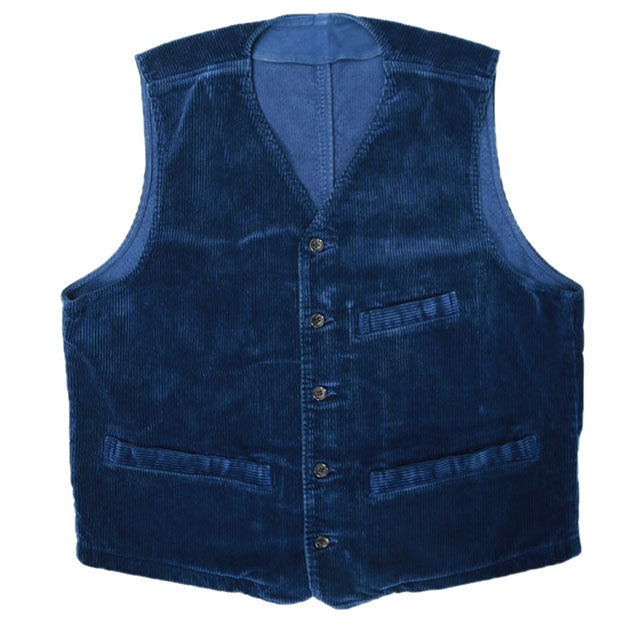 Porter Classic Corduroy Classic vest - BLUE - Porter Classic Corduroy Vest [PC-018-1167]