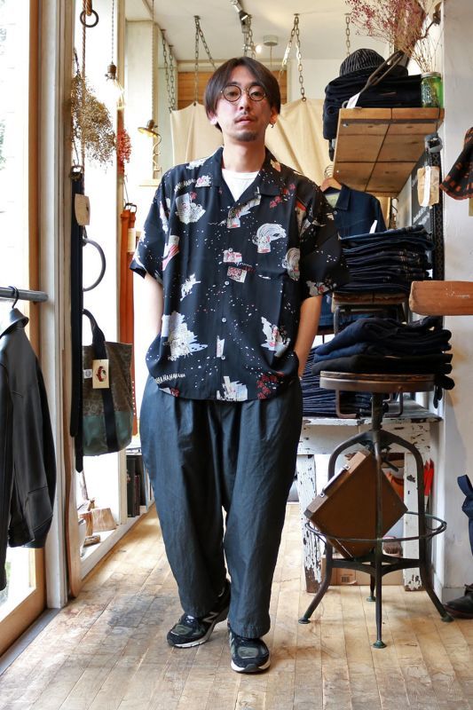 Porter Classic - Showfolk Aloha Shirt / ショーフォーク アロハシャツ - BLACK [PC-024-1325]