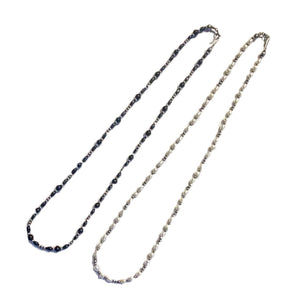 Sunku PEARL/SILVER NECKLACE Sunku Pearl/Silver Necklace (WHT) (BLK) [SK-323]