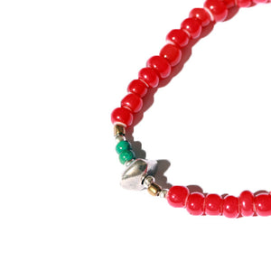 SunKu White Heart Beads Bracelet サンク ホワイトハーツ ビーズ ブレスレット [SK-001-E]