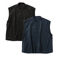 Load image into Gallery viewer, Porter Classic GABARDINE STAND COLLAR VEST Porter Classic Gabardine Stand Collar Vest (DARK NAVY) (BLACK) [PC-027-1817]
