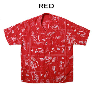 Porter Classic - ALOHA 衬衫法国电影波特经典 Aloha 衬衫法国电影（红色）（海军）[PC-024-2153]