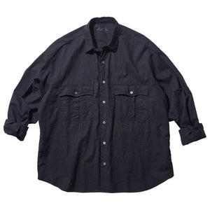 Porter Classic ROLL UP VINTAGE COTTON SHIRT Porter Classic Roll Up Vintage Cotton Shirt (BLACK) [PC-016-1542]