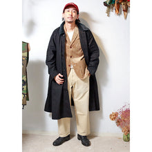 Load image into Gallery viewer, Porter Classic PARAFFIN CORDUROY SWING COAT Porter Classic Paraffin Corduroy Swing Coat (BLACK) [PC-057-1720]
