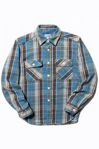 JELADO Unionworkers Shirt 〈ネルシャツ〉 ショート丈 （オールドブルー）[JP42133]
