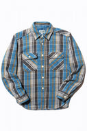 JELADO Unionworkers Shirt <Flannel shirt> Regular length (Old blue) [JP42134]