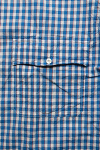 Porter Classic - ROLL UP TRICOLOR GINGHAM CHECK SHIRT ポータークラシック ロールアップ トリコロール ギンガムチェック シャツ - BLUE [PC-016-1314]