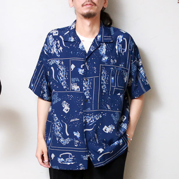 Porter Classic ALOHA SHIRT - NAVY - シャツ