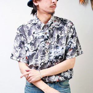 JELADO "BASIC COLLECTION" Pullover Aloha Shirt 100 Tigers (Black) [SG62107]