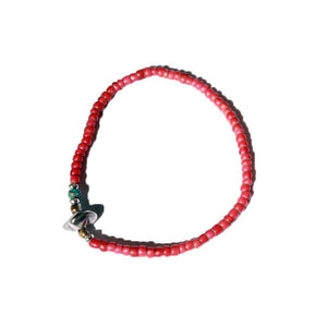Sunku Old White Heart Beads Bracelet (Red) [SK-203]