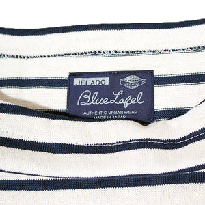 JELADO BLUE LABEL Malibu 蓝色标签边饰 T 恤（海军蓝 x 自然色）[BL63218]
