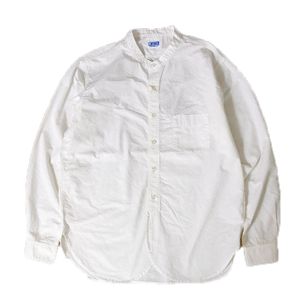 CWORKS Brooklyn/ブルックリン - band collar shirt（white）by FINE CREEK [CWST006]